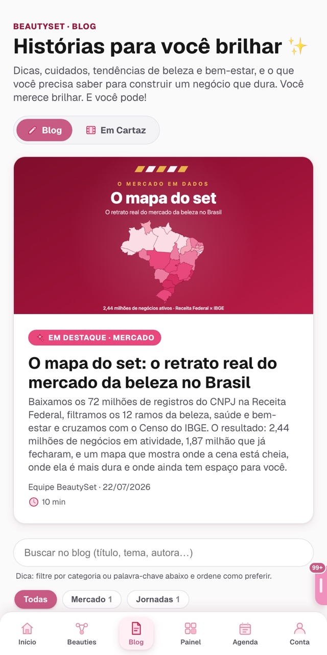 Blog do app com conteúdo para a empreendedora da beleza